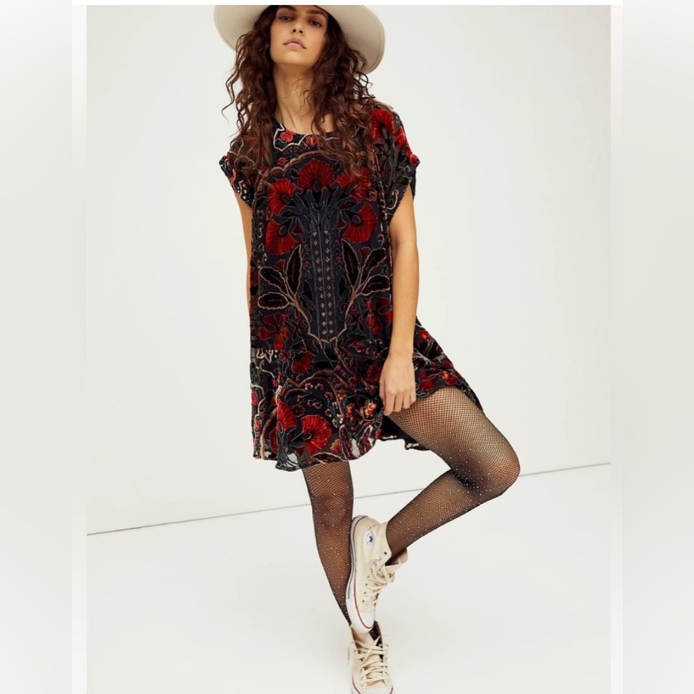 STRAWBERRY FIELDS Velvet Mini Dress, Free People
